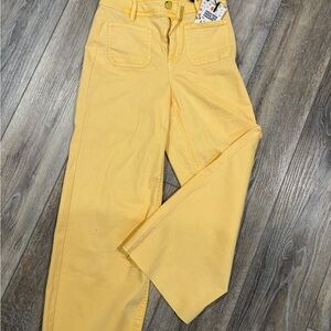 Yellow High-Rise Women's Jeans - Stylish Wide Leg